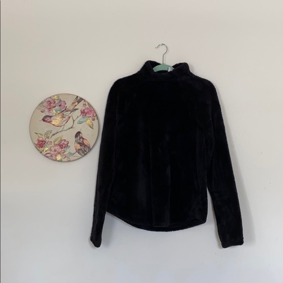 NWOT Cozy Joy Lab Black Sherpa Teddy Pullover with a Mock Neck Size Medium - Picture 1 of 3